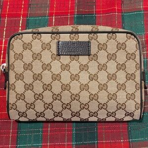 Gucci Beige and Brown Monogram Belt Bag